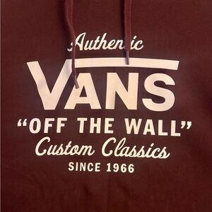 Vans Maroon Hoodie with White Logo